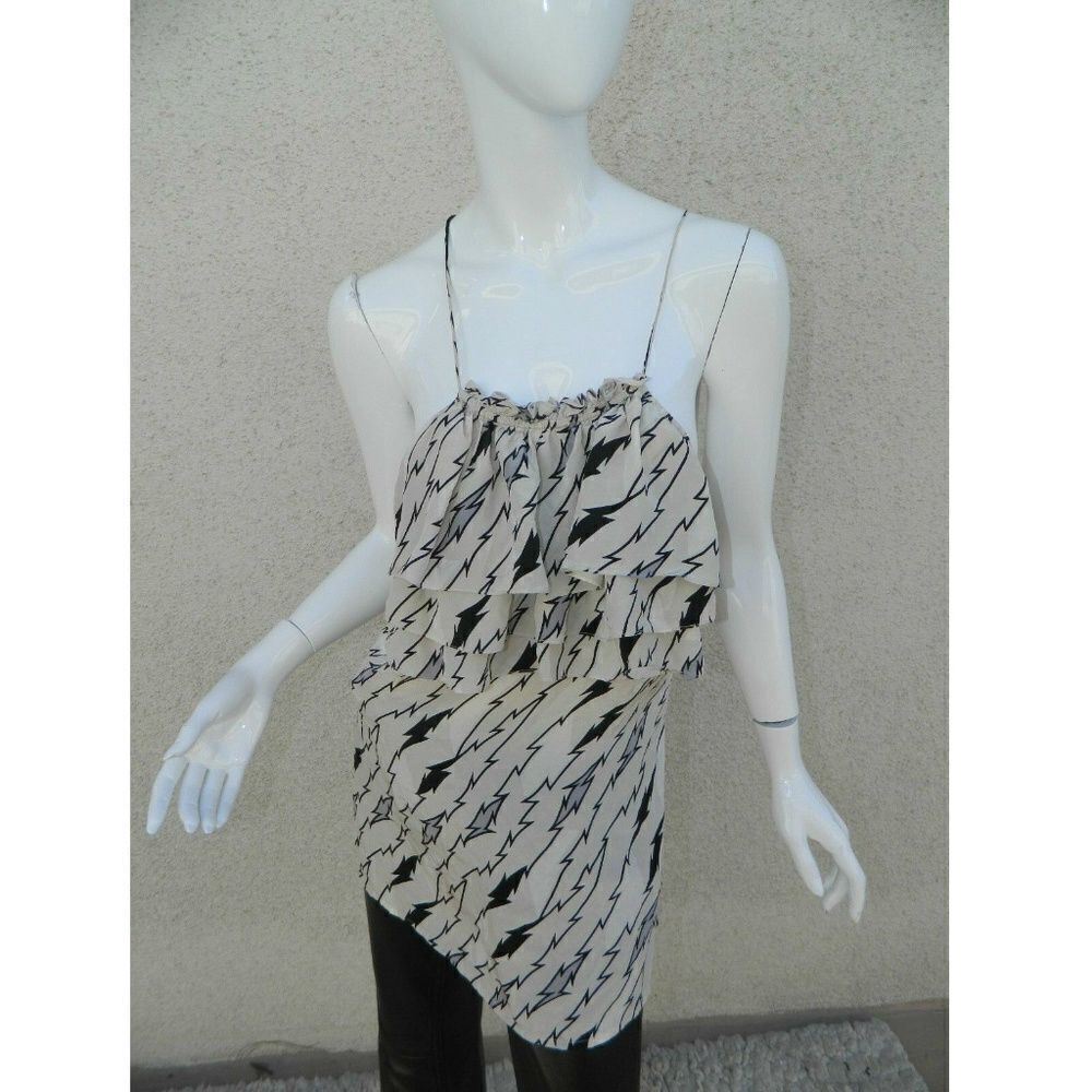 Tracy Reese Tank Cami Top Silk Shirt Beige Size M